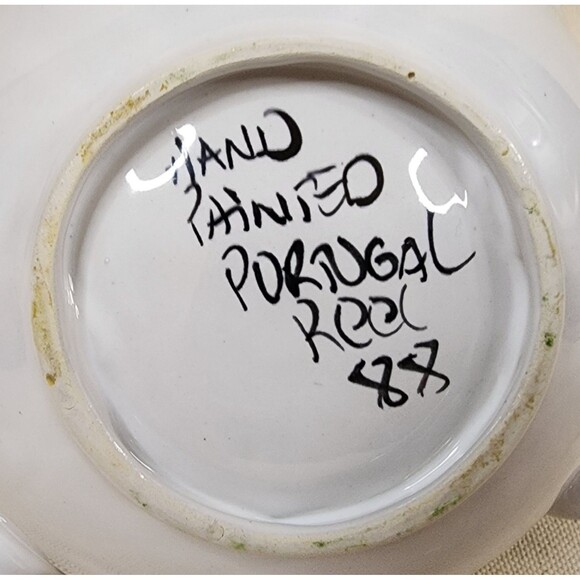 Vintage RCCL Portuguese ART Ceramic Hand Painted Basket Floral - 1988 - Picture 6 of 11